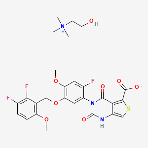 Linzagolix choline structure, CAS 1321816-57-2