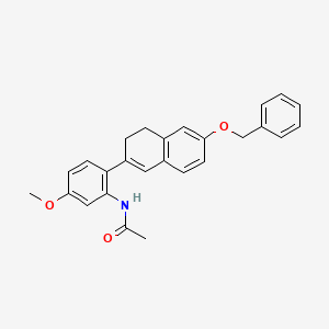Acetamide, N-[2-[3,4-dihydro-6-(phenylmethoxy)-2-naphthalenyl]-5-methoxyphenyl]- structure, CAS 2477812-37-4