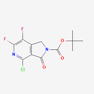 tert-butyl 4-chloro-6,7-difluoro-3-oxo-1H-pyrrolo[3,4-c]pyridine-2(3H)-carboxylate structure, CAS 1416853-56-9