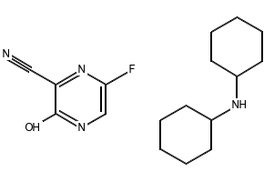 2-Pyrazinecarbonitrile, 6-fluoro-3,4-dihydro-3-oxo-, coMpd. with N-cyclohexylcyclohexanaMine (1:1) structure, CAS 1137606-74-6