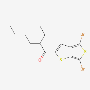 1-(4,6-dibromothieno[3,4-b]thiophen-2-yl)-2-ethylhexan-1-one structure, CAS 1194605-76-9