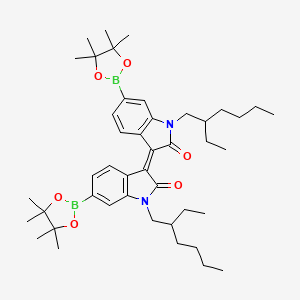 IN1662, (E)-1,1'-bis(2-ethylhexyl)-6,6'-bis(4,4,5,5-tetramethyl-1,3,2-dioxaborolan-2-yl)-[3,3'-biindolinylidene]-2,2'-dione structure, CAS 1821433-54-8