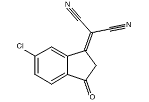 2-(6-chloro-2,3-Dihydro-3-oxo-1H-inden-ylidene)-propanedinitrile structure, CAS 507484-48-2