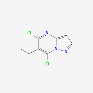 Pyrazolo[1,5-a]pyrimidine, 5,7-dichloro-6-ethyl- (9CI) structure, CAS 754211-04-6