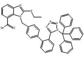 2-Ethoxy-3-((2'-(2-trityl-2H-tetrazol-5-yl)biphenyl-4-yl)methyl)-3H-benzo[d]imidazole-4-carboxylic acid [CS-VIII (Trityl Candesartan)] structure, CAS 894806-43-0