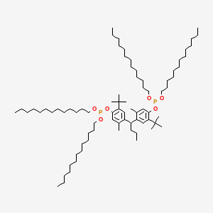 butylidenebis[2-tert-butyl-5-methyl-p-phenylene]-P,P,P',P'-tetratridecylbis(phosphine) structure, CAS 13003-12-8