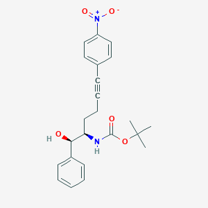 3,7-Dioxa-5-azatricyclo[4.1.0.02,4]heptane-5-heptanoic acid, 4-(4-fluorophenyl)-β,δ-dihydroxy-6-(1-methylethyl)-2-phenyl-1-[(phenylamino)carbonyl]-, calcium salt (2:1), (βR,δR)- structure, CAS 1807481-01-1