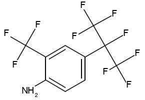 4-(1,1,1,2,3,3,3-heptafluoropropan-2-yl)-2-(trifluoromethyl)aniline structure, CAS 1207314-85-9