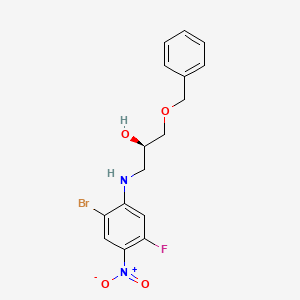 2-Propanol, 1-[(2-broMo-5-fluoro-4-nitrophenyl)aMino]-3-(phenylMethoxy)-, (2R)- structure, CAS 1342896-73-4