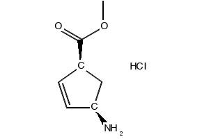 Methyl (1S,4R)-4-Amino-2-Cyclopentene-1-Carboxylate structure, CAS 138923-03-2