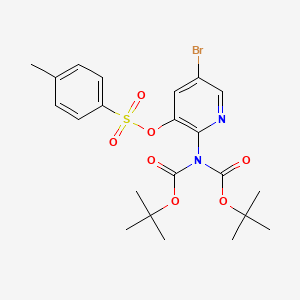 2-(bis(tert-butoxycarbonyl)amino)-5-bromopyridin-3-yl4-methylbenzenesulfonate structure, CAS 1803573-21-8
