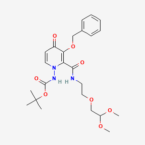 N-[2-[[[2-(2,2-dimethoxyethoxy)ethyl]amino]carbonyl]-4-oxo-3-(phenylmethoxy)-1(4H)-pyridinyl]-Carbamic acid 1,1-dimethylethyl ester structure, CAS 2136287-61-9