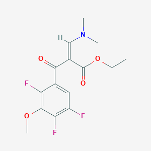 Benzenepropanoic acid, α-[(dimethylamino)methylene]-2,4,5-trifluoro-3-methoxy-β-oxo-, ethyl ester, (αZ)- structure, CAS 1363407-28-6