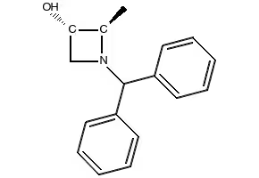 (2R,3S)-1-(diphenylmethyl)-2-methylazetidin-3-ol structure, CAS 138876-39-8
