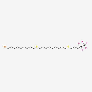 1-(9-bromononylsulfanyl)-9-(4,4,5,5,5-pentafluoropentylsulfanyl)nonane structure, CAS 1391053-14-7
