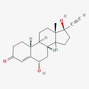 (6A,17BETA)-6,17-DIHYDROXY-19-NORPREGN-4-EN-20-YN-3-ONE structure, CAS 438244-33-8