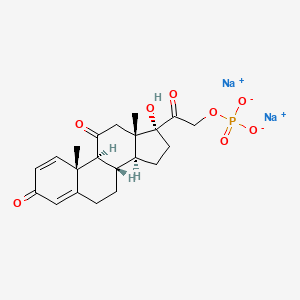 Pregna-1,4-diene-3,11,20-trione, 17-hydroxy-21-(phosphonooxy)-, disodium salt structure, CAS 33903-70-7