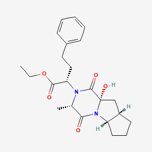 (αS,3S,5aS,8aS,9aS)-Decahydro-9a-hydroxy-3-Methyl-1,4-dioxo-α-(2-phenylethyl)-2H-cyclopenta[4,5]pyrrolo[1,2-a]pyrazine-2-acetic Acid Ethyl Ester structure, CAS 1309040-96-7