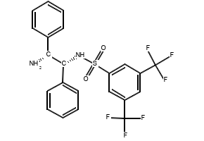1R,2R-N-[3,5-bis(trifluoromethyl)]benzene sulfonamide-1,2-diphenyl ethylenediamine structure, CAS 1020665-67-1