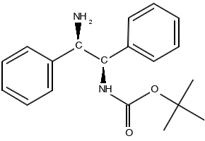 Carbamic acid, N-[(1R,2R)-2-amino-1,2-diphenylethyl]-, 1,1-dimethylethyl ester structure, CAS 1227946-98-6