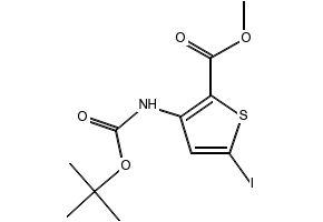 methyl 3-{[(tert-butoxy)carbonyl]amino}-5-iodothiophene-2-carboxylate structure, CAS 1007171-35-8