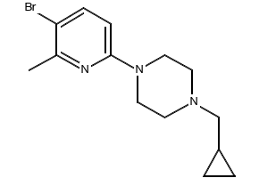 1-(5-bromo-6-methylpyridin-2-yl)-4-(cyclopropylmethyl)piperazine structure, CAS 1911398-16-7