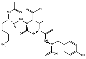 N2-Acetyl-L-lysyl-L-alpha-aspartyl-L-valyl-L-tyrosine structure, CAS 757942-88-4
