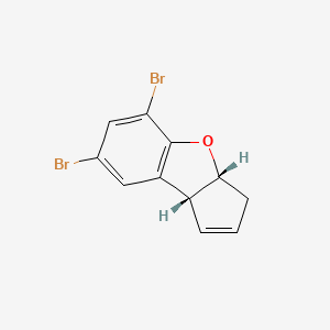 3H-Cyclopenta[b]benzofuran, 5,7-dibromo-3a,8b-dihydro-, (3aR,8bR)-rel- structure, CAS 84599-02-0