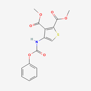 2,3-Thiophenedicarboxylic acid, 4-[(phenoxycarbonyl)amino]-, 2,3-dimethyl ester structure, CAS 1581731-15-8