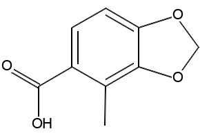 4-Methyl-1,3-benzodioxole-5-carboxylic acid structure, CAS 162506-58-3
