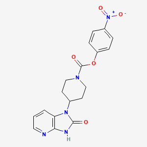 4-nitrophenyl 4-(2,3-dihydro-2-oxoimidazo[4,5-b]pyridin-1-yl)piperidine-1-carboxylate structure, CAS 1190363-91-7