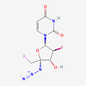 2,4(1H,3H)-Pyrimidinedione, 1-[4-C-azido-2,5-dideoxy-2-fluoro-5-iodo-β-D-arabinofuranosyl]- structure, CAS 173379-67-4