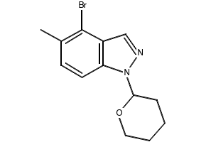4-Bromo-5-methyl-1-(tetrahydro-2H-pyran-2-yl)-1H-indazole structure, CAS 1926172-50-0