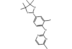 Pyrimidine, 2-[2-fluoro-4-(4,4,5,5-tetramethyl-1,3,2-dioxaborolan-2-yl)phenoxy]-4-methyl- structure, CAS 2549188-28-3