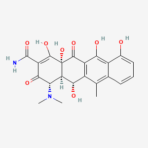 (4S,4aR,5R,12aS)-4-(dimethylamino)-3,5,10,11,12a-pentahydroxy-6-methyl-1,12-dioxo-1,4,4a,5,12,12a-hexahydrotetracene-2-carboxamide structure, CAS 4660-26-8