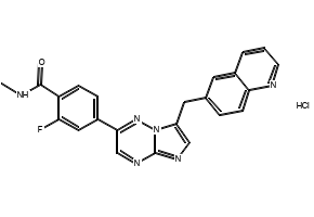2-fluoro-4-(7-(quinolin-6-ylmethyl)imidazo[1,2-b][1,2,4]triazin-2-yl)benzoicacid structure, CAS 1029714-88-2