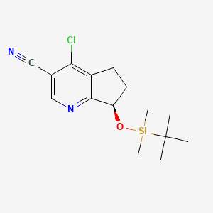(7R)-7-[tert-butyl(dimethyl)silyl]oxy-4-chloro-6,7-dihydro-5H-cyclopenta[b]pyridine-3-carbonitrile structure, CAS 2088852-71-3