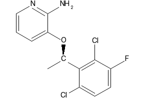 (R)-3-(1-(2,6-dichloro-3-fluorophenyl)ethoxy)pyridin-2-amine structure, CAS 877397-71-2