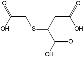 CARBOXYMETHYLMERCAPTOSUCCINIC ACID structure, CAS 99-68-3