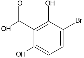 3-BROMO-2,6-DIHYDROXYBENZOIC ACID structure, CAS 26792-49-4