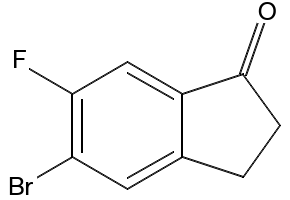 1H-INDEN-1-ONE, 5-BROMO-6-FLUORO-2,3-DIHYDRO- structure, CAS 866862-25-1