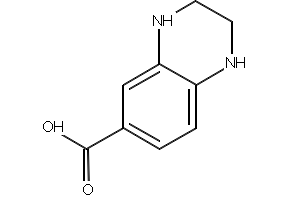 1,2,3,4-tetrahydroquinoxaline-6-carboxylic acid structure, CAS 90918-37-9