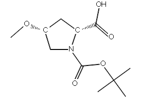Boc-cis-4-Methoxy-D-proline structure, CAS 200184-87-8