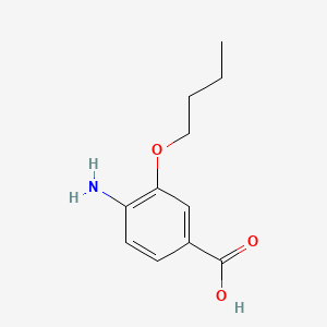 3-butoxy-4-aminobenzoic acid structure, CAS 23442-22-0
