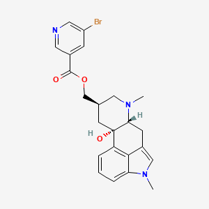 Ergoline-8-methanol, 10-hydroxy-1,6-dimethyl-, 8-(5-bromo-3-pyridinecarboxylate), (8β)- structure, CAS 57935-66-7
