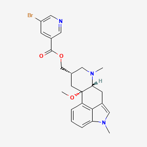 Ergoline-8-methanol, 10-methoxy-1,6-dimethyl-, 8-(5-bromo-3-pyridinecarboxylate), (8α)- structure, CAS 58001-19-7