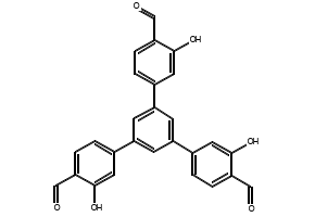 5'-(4-formyl-3-hydroxyphenyl)-3,3''-dihydroxy-[1,1':3',1''-terphenyl]-4,4''-dicarbaldehyde structure, CAS 2244985-34-8