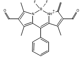 5,5-difluoro-2,8-diformyl-1,3,7,9-tetramethyl-10-phenyl-5H-dipyrrolo[1,2-c:2',1'-f][1,3,2]diazaborinin-4-ium-5-uide structure, CAS 2022166-57-8