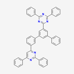 2-(3-(2,6-diphenylpyrimidin-4-yl)-[1,1':3',1''-terphenyl]-5'-yl)-4,6-diphenyl-1,3,5-triazine structure, CAS 2767210-51-3