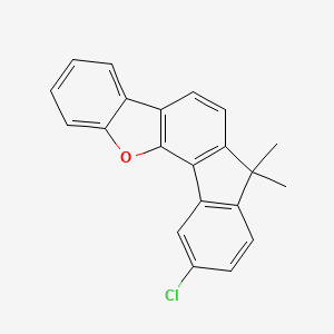10-Chloro-7,7-dimethyl-7H-12-oxa-indeno[1,2-a]fluorene structure, CAS 1567814-82-7